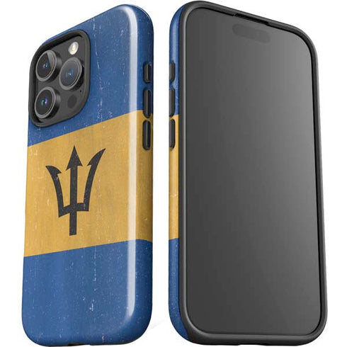 Barbados Flag Distressed iPhone 16 Pro Impact Case